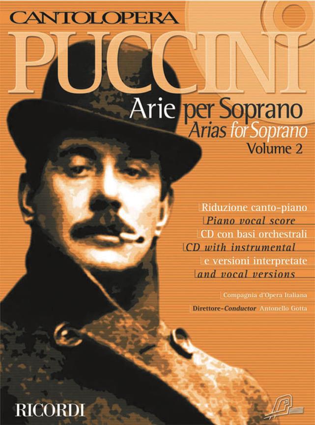 Cantolopera: Puccini Arie Per Soprano 2 - Piano Vocal Score and CD with instrumental and vocal versions - soprán a klavír